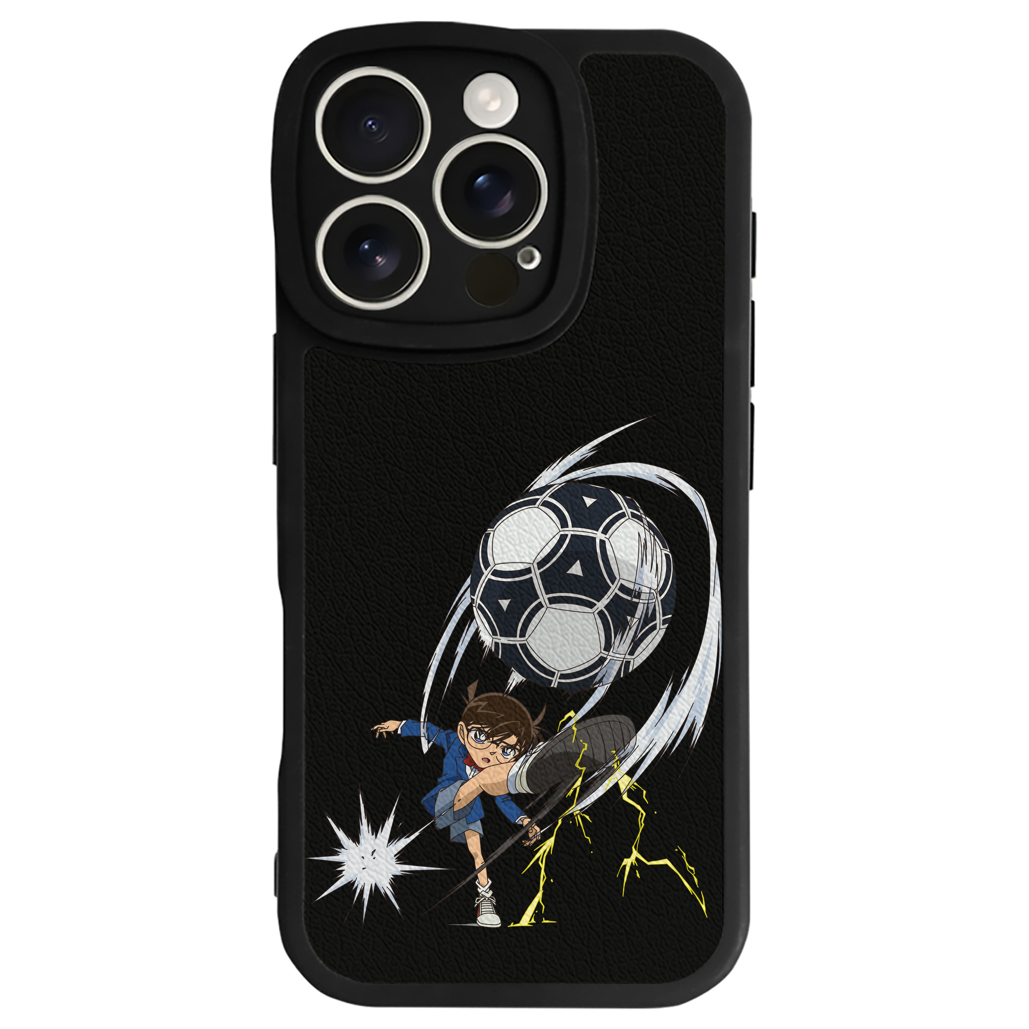 （画像用） 名探偵コナン 江戸川 コナン Detective Conan Conan Edogawa 【iPhone 16シリーズ対応】シリコンスマホケース（レザー調） 材質：シリコン